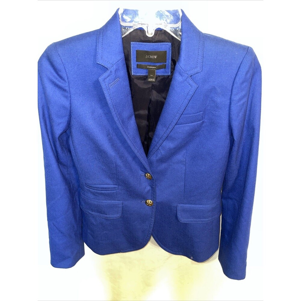 J. Crew Women’s Dressy Blazer Size Small Blue Wool Business Formal City
